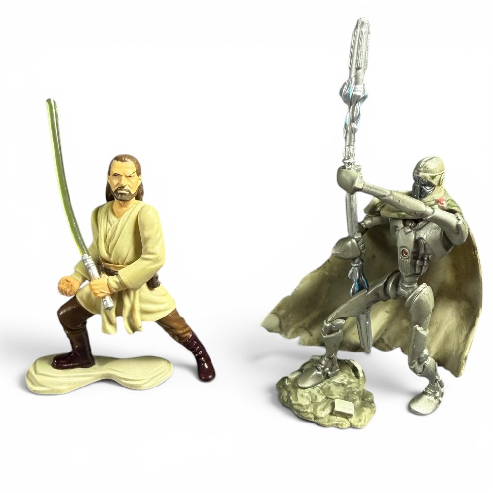 Star Wars Unleashed Battle Packs Qui-Gon Jinn & MagnaGuard Droid Figures Hasbro